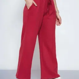 Ajile By Pantaloons Red Flared Fit Trackpants image 3