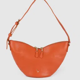 Hidesign Orange Solid Leather Structured Shoulder Bag image 1