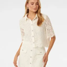 Forever New White Lace Shirt-image-2