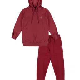 Kiddopanti Boys Maroon Fleece Track Suits-picture-48