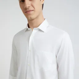 ColorPlus White Cotton Tailored Fit Shirt image 5