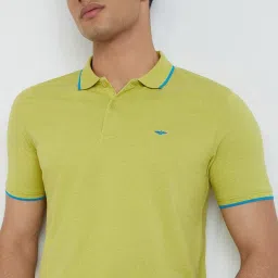 Park Avenue Green Slim Fit Polo T-Shirt image 5