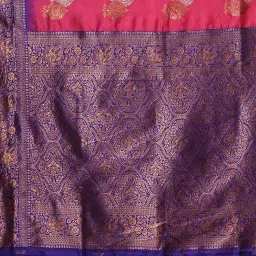 Saree Mall Pink Woven Sarees With Unstitched Blouse image 5