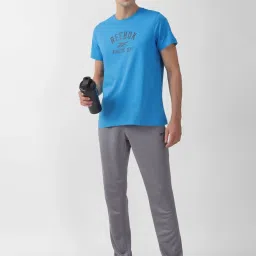 Reebok Blue Slim Fit Printed Sports T-Shirt image 5