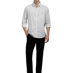 Louis Philippe White Slim Fit Printed Shirt image 5