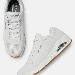Skechers Men White UNO STAND ON AIR Perforations Sneakers-picture-20