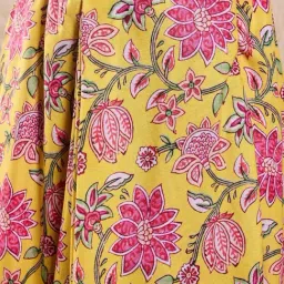 Pspeaches Girls Yellow Cotton Regular Fit Printed Lehenga Choli image 5