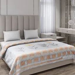 Monte Carlo Beige & Orange Heavy Winter 871 GSM Double Bed Blanket image 5