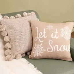 Haus & Kinder Beige Cotton Frosted Beige Knitted Square Cushion Cover-picture-10