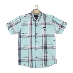 Cavio Kids Blue Cotton Chequered Shirt-picture-20