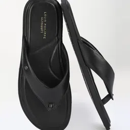 Louis Philippe Men Black Thong Flip-Flops-picture-25