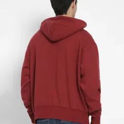 American Eagle Maroon Regular Fit Hooded Sweatshirt image 2