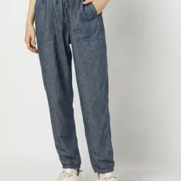 GAP Indigo Cotton Relaxed Fit Solid Mid Rise Joggers-picture-37