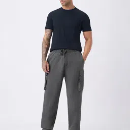 The Souled Store Grey Cotton Loose Fit Joggers image 3