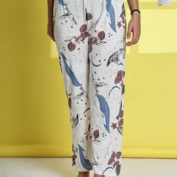 ETC Women Pack Of 2 Printed Cotton Straight Lounge Pants-picture-41