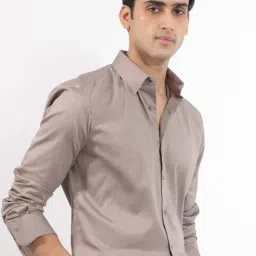 Rare Rabbit Beige Regular Fit Solid Shirt image 3