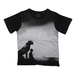 Wear Your Mind Boys Black Printed Round Neck T-shirt-image-95