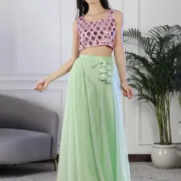 NEUDIS Sea Green Maxi Lehenga Skirt image 4