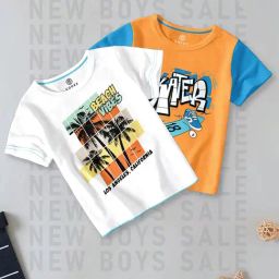 Codez Kids White & Orange Printed T-Shirt (Pack Of 2)-picture-20