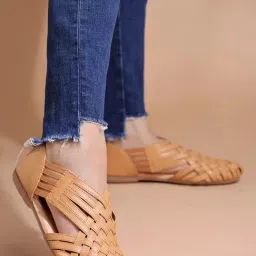 Shoetopia Women's Tan Huarache Sandals-picture-36