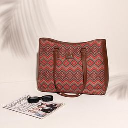 ZOUK Printed Structured Tote Bag-picture-13