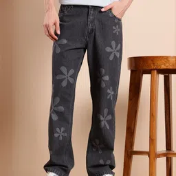 Mast & Harbour Men Straight Fit Printed Stretchable Jeans image 4