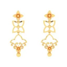 P.C. Chandra Jewellers 22k Gold Elegant Floral Patterns Dangler Earrings-image-52