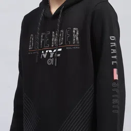 Monte Carlo Boys Black Long Sleeves Hooded Neck Printed Sweatshirt image 2