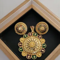 niva fashion Gold-Plated Brass Necklace & Earrings-picture-37