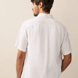 NEXT Cotton Linen Standard Fit Shirt image 5