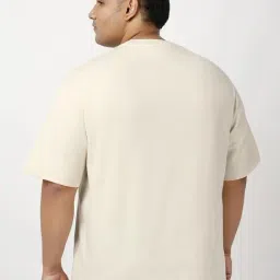 Bewakoof Heavy Duty 1.0 Men's Beige Keyboard Graphic Printed Oversized Plus Size T-shirt image 2