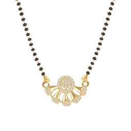 DIVASTRI Gold-Plated Brass Artificial Stones & Beads Mangalsutra image 4