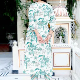 Doriyaan Women Floral Printed Regular Gotta Patti Pure Cotton Kurta with Palazzos image 5