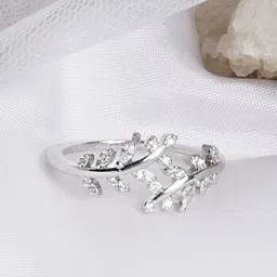JOKER & WITCH Silver-Plated Falla Rhinestones-Studded Adjustable Finger Ring-picture-26