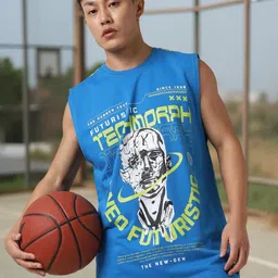 Hubberholme Men Futurestic Printed Sleeveless T-shirt-picture-36