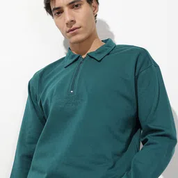 The Roadster Life Co. Relaxed Fit Shirt Collar Drop Shoulder Sleeves Sweatshirt-picture-19