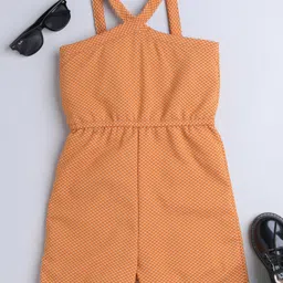 Taffykids Sleeveless Self Designed Jumpsuit - Mustard-image-10