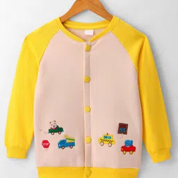 Mark & Mia Fleece Knit Full Raglan Sleeves Sweatjacket With Vehicles Embroidery - Multi Colour-picture-17