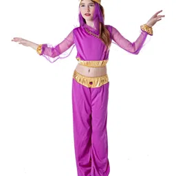 Little Surprise Box Halloween Theme Arabian Princess Costume Set With Forehead Gear - Purple-picture-28