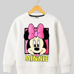 KUCHIPOO Fleece Knit Mickey & Friends Featuring Full Sleeves Minnie Mouse Printed Winter Sweatshirt - Pink-picture-32