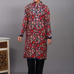 Exotic India Women Floral Woollen Longline Tailored Jacket-picture-36