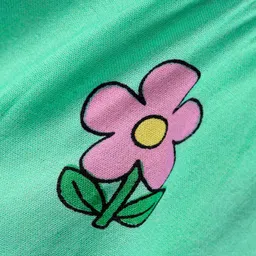 Babyhug Rayon Woven Half Sleeves Top With Floral Print - Sea Green image 3