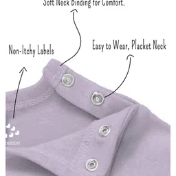 Zeezeezoo Monthly Birthday Theme 100% Cotton Half Sleeves 12 Months Text & Baby Unicorn Printed Onesie - Lavender image 4