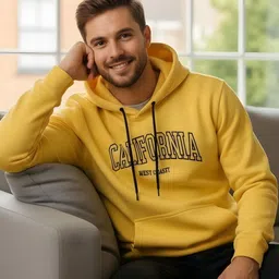 SHAUN Men Printed Hooded Sweatshirt image 2