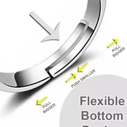Heer Collection Silver-Plated AD Stone-Studded Adjustable Finger Ring image 5