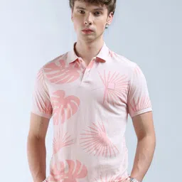 Flying Machine Men Floral Printed Polo Collar Cotton T-shirt-picture-19