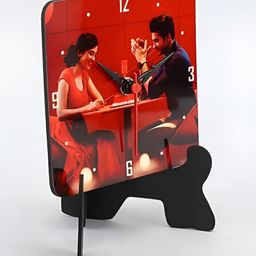 fnp Red & Black Printed Contemporary Table Clock-picture-2