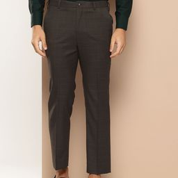 INVICTUS Men Checked Formal Trousers-picture-31