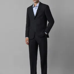 Louis Philippe Black Slim Fit Texture Two Piece Suits image 3