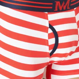 Macroman M-Series Red & White Regular Fit Striped Trunks - Pack Of 2 image 5